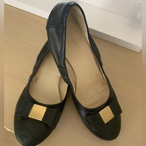 Cole Haan Black Leather Tali Bow Ballet Flat Size 8